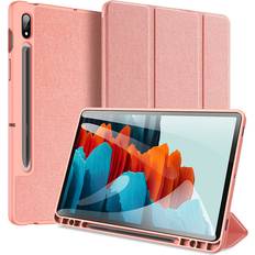 Dux ducis Premium Smart Case Cover W Pencil Holder for Samsung Tab S7 Pink