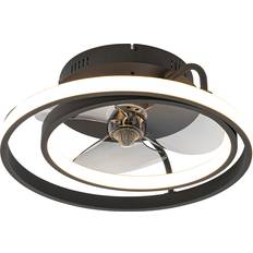 QAZQA Ceiling Fans QAZQA Ceiling Fan Black Incl Led with Remote Control