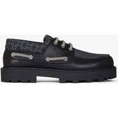 Givenchy Low Shoes Givenchy Bateau En Cuir Suède Et Denim Monogramme - Noir