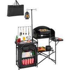 VEVOR Campingmöbler VEVOR Camping Kitchen Table Portable Outdoor Cook Station Storage Windshield Aluminum