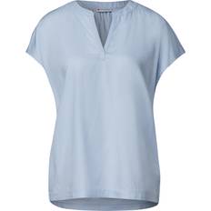 Street One Bluse In Unifarbe - Blau