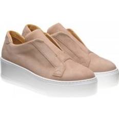 Lugano Ladies Rubber-Soled Trainers - Biscuit Suede