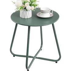Tables de Balcon HollyHOME Beistelltisch Outdoor Klein Gartentisch Rund Beistelltisch Metall Wetterfest Grün Balkontisch