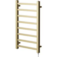 Heated Towel Rails Blaine Brushed 800mm x 500mm Straight Electric Heated Towel Rail Brass