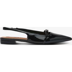 Bianco Sko Bianco Biabari Pointy Flat Slingback - Black Patent