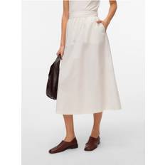 Bomuld - Hvid Nederdele Vero Moda Højtaljet Nederdel - Snow White
