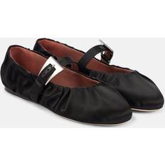 Paris Texas Sveva Satin Ballet Flats - Black