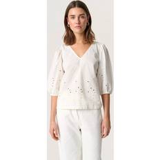 Men - White Blouses Soaked in Luxury Manja Broderie Anglaise Top - White