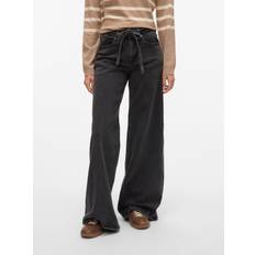 Vero Moda Vmannet Mid Rise Wide Leg Fit Jeans - Sort