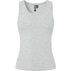 Gråa Linnen Pieces Pcmay Tank-top - Grå