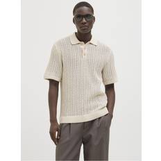 Jack & Jones Polotrøjer Jack & Jones Trøje JprcCjoel Knit Polo SS Hvid