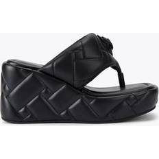 Kurt Geiger Slippers & Sandals Kurt Geiger Kensington Leather Puff Wedge Platform - Black