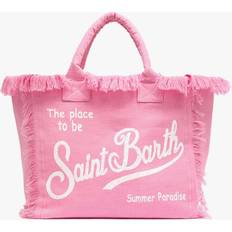MC2 Saint Barth Vanity Linen Handbag With Logo Print - Pink