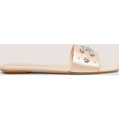 Dam - Natur Slides Stuart Weitzman Poppy Flat Slide Flats And Loafers - Blush/Clear/Natural