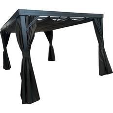 Terrass Pergola Med Gardiner Alicante 3x4 Antracit