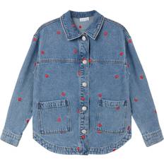 Name It Bomuld Jakker Name It Broderet Denimjakke - Blue Denim/Heart