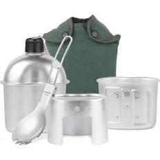 Tomtop Jms Aluminum Military Canteen Cup Wood Stove Set 4pcs