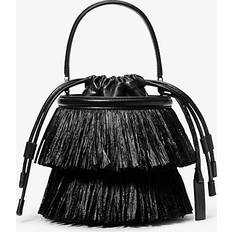 Michael Kors Bucket Bags Michael Kors Mini Leather Fringe Bucket Bag - Black
