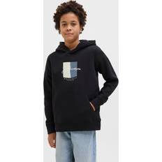 Beige Hoodies Jack & Jones Logotyp Hoodie Junior Svart