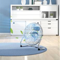 Silver Desk Fans Homcom Metal Desk Fan with 3 Speed Settings
