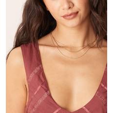 Orelia Fine Chain 3-Row Necklace - 18k Gold Plated