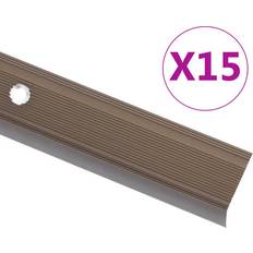 Bruna Trapptillbehör vidaXL Trappnosar I L-form 15 St Aluminium 90 Cm Brun