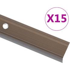 Bruna Trappor & Räcken vidaXL Trappnosar I L-form 15 St Aluminium 90 Cm Brun