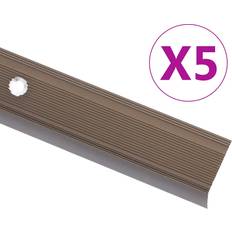 Trapptillbehör vidaXL Trappnosar I L-Form 5 St Aluminium 90 Cm Brun