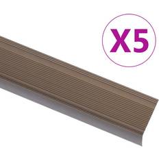 Bruna Trappor & Räcken vidaXL Trappnosar I L-Form 5 St Aluminium 90 Cm Brun
