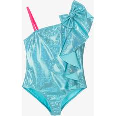 S Bathing Suits BillieBlush Girls Blue Metallic Swimsuit - 12 year
