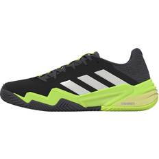 Yellow Racket Sport Shoes adidas Barricade 13 Clay Tennis Shoes - Black/Zero Metalic/Lucid Lemon