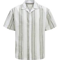 Hør Skjorter Jack & Jones Summer Stripe Resort Skjorte Grå