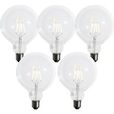 Set med 5 E27 3-stegs Dimbara LED-Spiralfilamentlampor G125 4W 450 lm 2700K