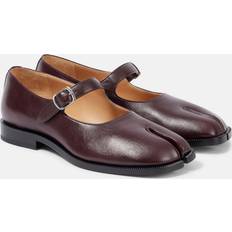 Maison Margiela Ballerinaskor Maison Margiela Tabi Leather Mary Jane Flats - Burgundy