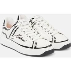 Balmain B-Court Logo Leather Low-Top Sneakers - White