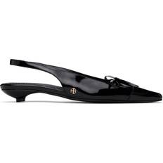 Anine Bing Zoey Slingback Heels - Black Patent