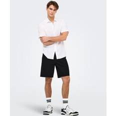 Jeansshorts - Svarta Only & Sons Onsfade Medelhög Midja Lös Passform Shorts Black Denim