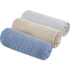 Sleepee Musselin-Baumwolltücher 3er-Pack Grau/Sand/Petrol