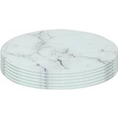 Harbour Housewares Round Glass Placemats 30 cm Pack of 6 Place Mat White