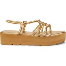 Gianvito Rossi Metallic Leather Sandals - Gold