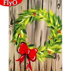 Fiyo Diamantmaleri Hel Firkantet Rund Julekrans 20 x 30 cm