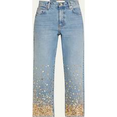 Guld Jeans Frame The Champagne Embellished Straight Jeans - Blue