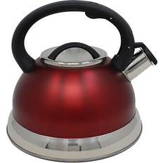 2.7L Steelex Whistling Kettle Red Serving Tea Coffee Stovetop Hob