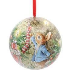 Peter Rabbit Peter Rabbit Building Snowmen Tin Bauble Christmas Tree Ornament