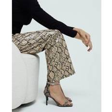 Grey - Women Heeled Sandals River Island Womens Grey Snake Print Heeled Sandals - 8