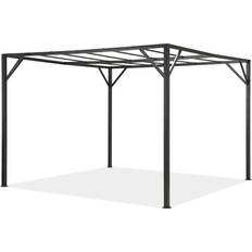 Metall Paviljonger Garden Point Santorini 4 x 4 m Antracit Metall Terrass Pergola Ram