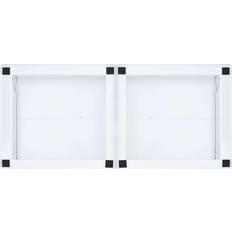 White Goods Accessories vidaXL Double Washing Machine Pedestal with Pull-Out Shelves White