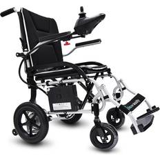 Wheel Chairs MD Lightweight 18.8kg Folding Electric Wheelchair Powerchair Aluminium Silver