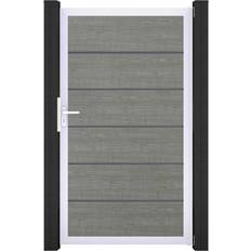 Tore GroJa Einzeltor BasicLine Premium PVC Steckzaun 100 x 180 cm Grey Ash Cut