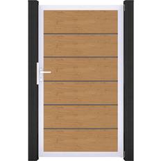 Tore GroJa Einzeltor BasicLine Premium PVC Steckzaun Asteiche Natur 100 x 180 cm